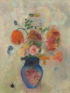 Stor vase med blomster av Odilon Redon