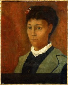 Fru Odilon Redon, født Camille Falte (maleri på lerret) av Odilon Redon