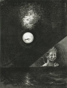 On the Horizon, Angel of Certitude, og i den mørke himmelen, et spørrende blikk. Serie: For Edgar av Odilon Redon