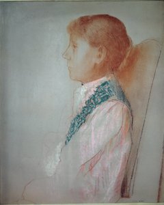 Portrett av Madame Odilon Redon - Pastell av Odilon Redon