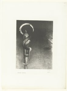 Slangenaureool Serpent-Aureole (tittel på objekt) av Odilon Redon