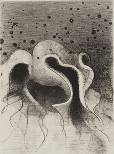 Havets dyr, runde som skinnflasker, plate 22 av 24 av Odilon Redon