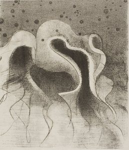Havets dyr, runde som skinnflasker, plate 22 av 24 av Odilon Redon