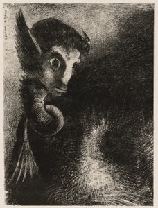 Chimeraen stirret på alle ting med frykt, fra natt av Odilon Redon