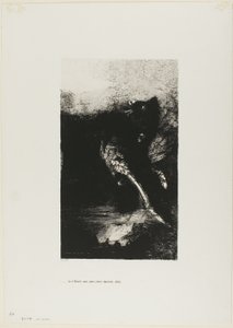 The Chimera with Green eyes Turns, Bays, plate 7 fra The Temptation of Saint Anthony (1. serie) av Odilon Redon