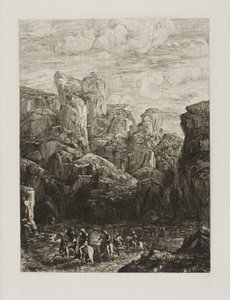 Forden: Landskap med ryttere av Odilon Redon