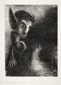 The Night: The Chimera Gazed at All Things with Fear, 1886. av Odilon Redon