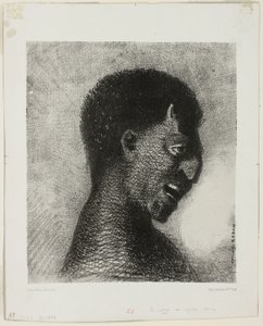 Satyren med det kyniske smilet, plate 5 av 8 fra "Les Origines" av Odilon Redon