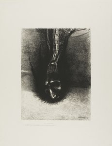 Skiapodene: "Hodet så lavt som mulig, det er lykkens hemmelighet!", plate 6 av 6 av Odilon Redon