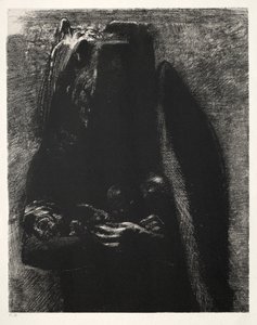 The Temptation of Saint Anthony First Series: It Is the Devil, Bearing Beneath His Two Wings,1888. av Odilon Redon