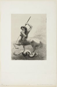 There Were Struggles and Vain Victories, plate 6 av 8 fra "Les Origines" av Odilon Redon