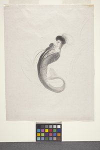 Uten tittel (litografi på kinesisk volant papir) av Odilon Redon