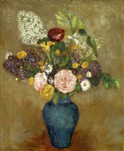 Vase med blomster; Vase med blomster, av Odilon Redon