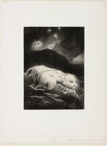 When Life Was Awakening in the Depths of Obscure Matter, plate 1 av 8 fra "Les Origines" av Odilon Redon