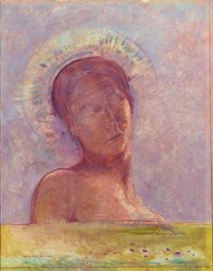 Closed Eyes - Maleri av Odilon Redon av Odilon Redon