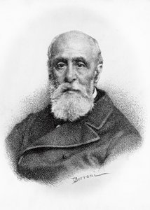 Portrett av Giovanni Ruffini (1807-1881), italiensk poet og patriot, litografi etter tegning av Odoardo Borrani (1833-1905)
