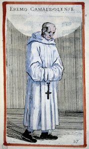 Eremitt camaldulus. Gravering i O. Fialetti. Det 16. århundre.