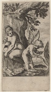 Venus med Amor som svirper buen