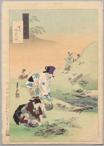 Beauties Harvesting Bracken, fra serien Gekkō's Miscellaney av Ogata Gekko