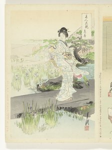 iris hage Sammenligninger mellom skjønnheter og blomster (serietittel) Bijin hana kurabe (serietittel på objekt) av Ogata Gekko