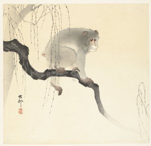 Ape på tregren av Ohara Koson