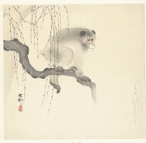 Ape på tregren av Ohara Koson