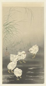 Kyllinger og orm av Ohara Koson