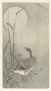 Gås ved fullmåne av Ohara Koson