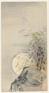 Gress ved fullmåne av Ohara Koson