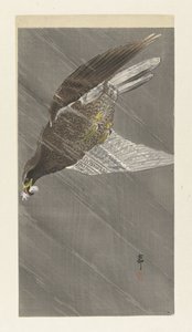 Nedover flygende ørn av Ohara Koson