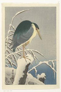 Hegre i snø av Ohara Koson