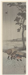 Risplantere i regnet av Ohara Koson