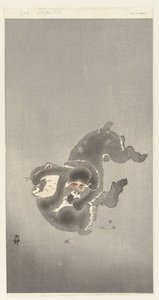 To lekende aper av Ohara Koson
