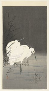 To egrets i sivet av Ohara Koson