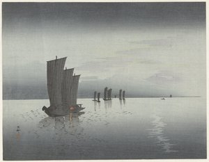 fiskebåter av Ohara Koson