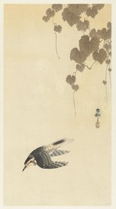 Fugl i nedadgående flukt av Ohara Koson