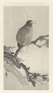 Bald ørn på gren av Ohara Koson