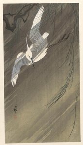 Egret i storm av Ohara Koson
