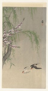 Svaler i flukt av Ohara Koson