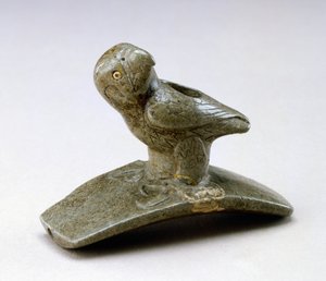 Falcon-bilderør, 200 f.Kr.-100 e.Kr. (rørstein og elveperle) av Ohio Hopewell culture