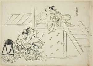 A Woman Nomori (Onna Nomori), nr. 11 fra en serie på 12 trykk som viser parodier på skuespill av Okumura Masanobu