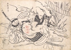 Ichikawa Danjuro I som Soga Goro, ca. 1710., ca. 1710. av Okumura Masanobu