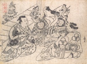 Scene fra et drama, 1710-13., 1710-13. av Okumura Masanobu
