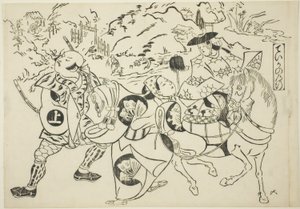 Teikas reise (Taika no michiyuki), fra serien «Berømte scener fra japanske dukketeater (Yamato irotake)»
