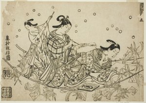 Krysset av Tanabata-båten (Tanabata no towataru fune) av Okumura Masanobu