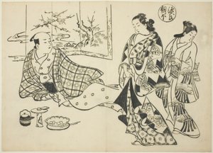 The Kiritsubo Chapter fra "The Tale of Genji" (Genji Kiritsubo), fra en serie Genji-parodier av Okumura Masanobu