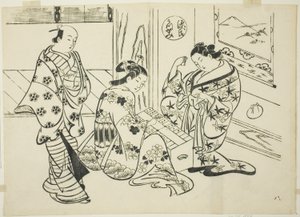 The Utsusemi Chapter fra "The Tale of Genji" (Genji Utsusemi), fra en serie Genji-parodier av Okumura Masanobu