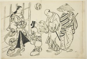 The Yugao Chapter fra "The Tale of Genji" (Genji Yugao), fra en serie Genji-parodier av Okumura Masanobu