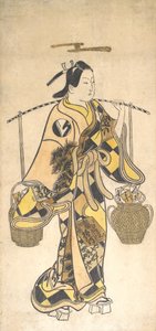 En ung mann som selger av kjærlighetsprofetier, ca. 1730-tallet, ca. 1730-årene. av Okumura Toshinobu.