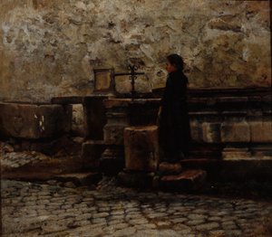 Fra Rothenburg (olje på lerret) av Olav Rusti